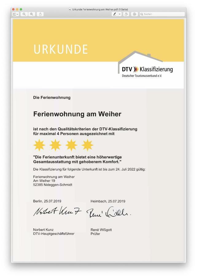 Ferienwohnung Am Weiher Kategorie 1 니데겐 외부 사진